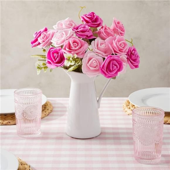 100Pack Pink Artificial RoseFlower Heads for Decorations,Weddings,Bridal Showers - Picture 6 of 6